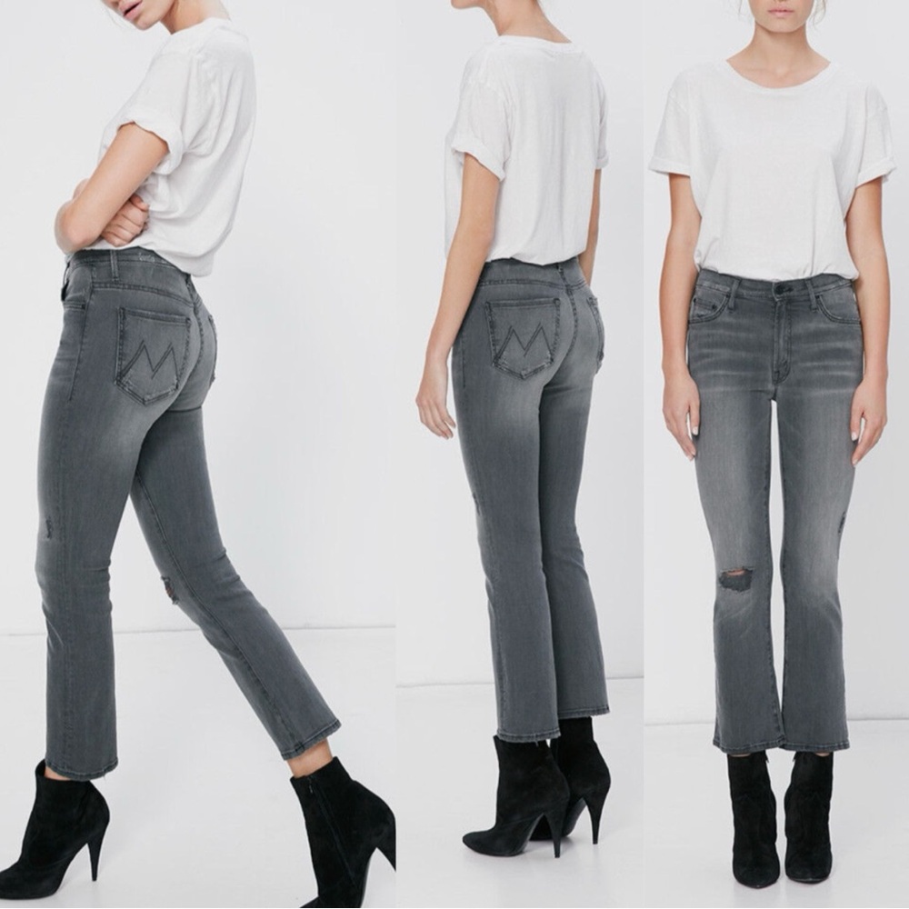 MOTHER Insider Crop Bootcut Jeans Last Chance Saloon Wash Size 25